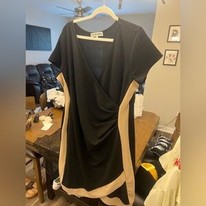 Almost Famous Women's Bodycon Dress, Black and Tan, size 3X